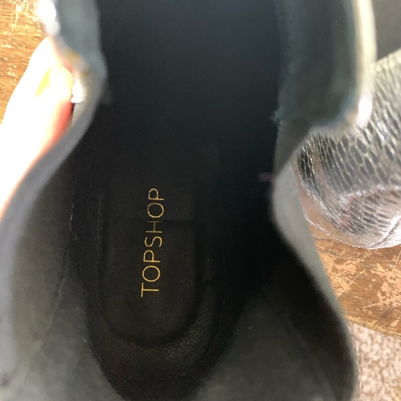 NEW Topshop Krazy Silver Snakeskin Chelsea Boot - Picture 12 of 14
